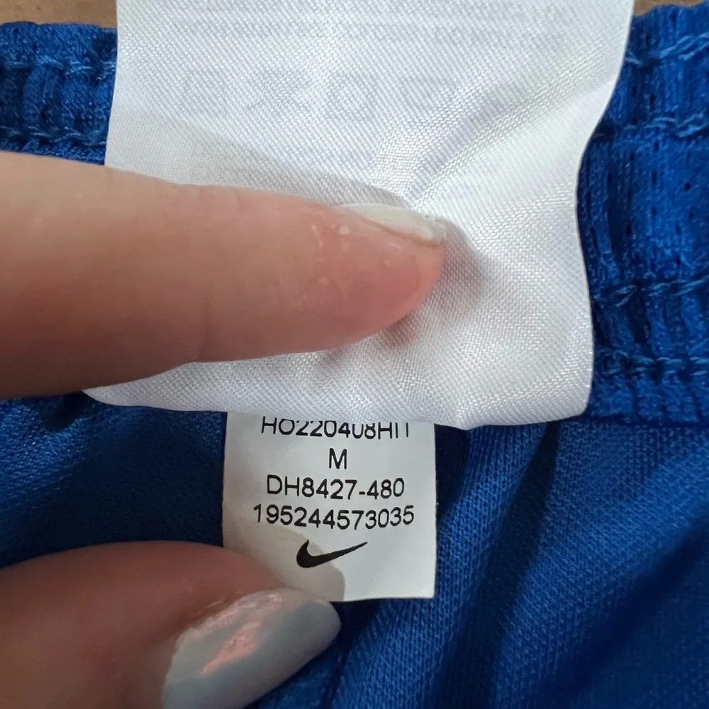 Nike Royal Blue Dri-Fit US Classic II Knit Cotton Shorts Size Medium